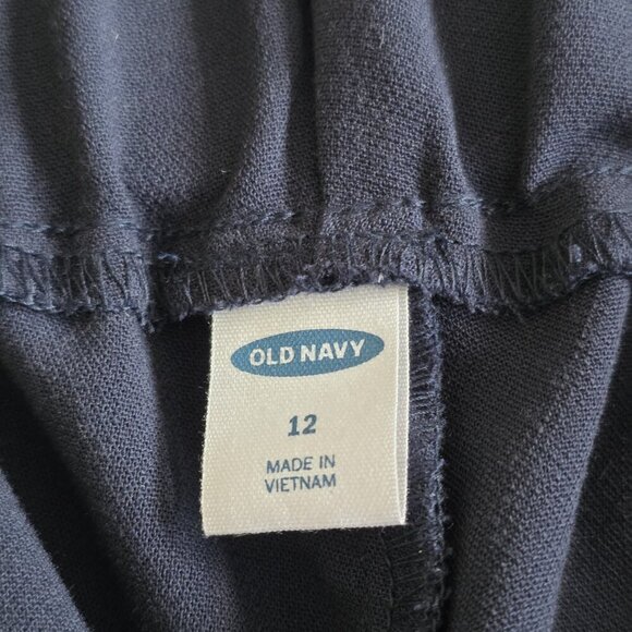 Old Navy Pants Womens 12 Navy Three Side Stripes High Waist Pull On Pockets Boho - Picture 3 of 16